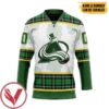 Colorado Avalanche St Patrick Day Custom Name Custom Number Hockey Jersey, Trending Gifts For Fans - Vesles2014s
