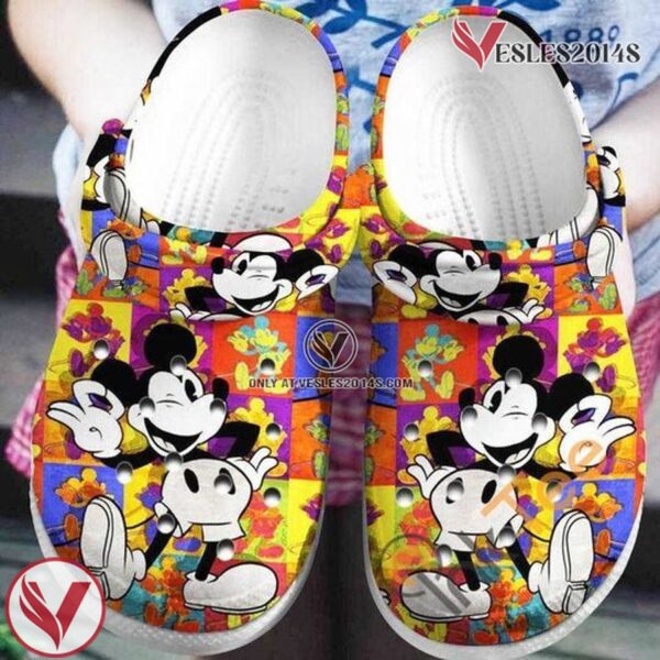 Colorful Mickey Mouse Cartoon Crocs Crocband Shoes Clogs Custom Name For Men Women And Kids, Unique Gift From  Vesles2014S
