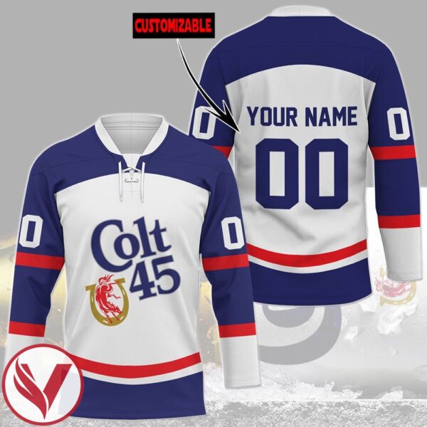 Colt 45 Lager Personalized Hockey Jersey, Trending Gifts For Fans - Vesles2014s