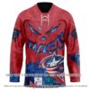 Columbus Blue Jackets Blood Personalized Hockey Jersey Shirt, Trending Gifts For Fans - Vesles2014s