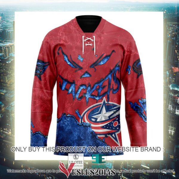 Columbus Blue Jackets Blood Personalized Hockey Jersey Shirt, Trending Gifts For Fans - Vesles2014s 2