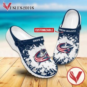 Columbus Blue Jackets Personalized Crocs Clogs, Unique Footwear For Fans