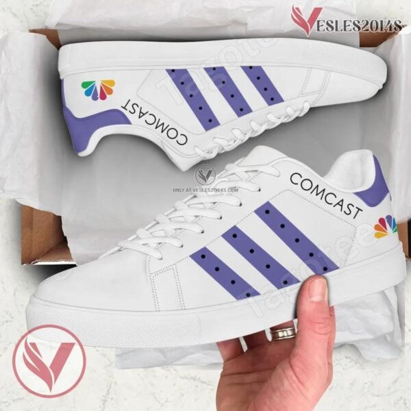 Comacast Logo Print Stan Smith Shoes, Unique Sneaker For Fans - Vesles2014s