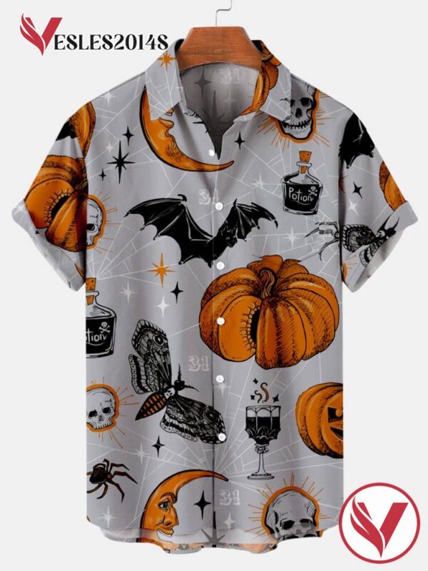 Comfortable Casual Holiday Atmosphere Halloween Hawaiian Shirt, Best Gifts For Summer Vesles2014S 1