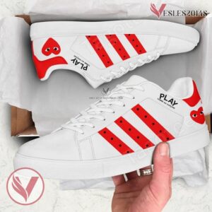 Comme Des Garçons Logo Print Stan Smith Shoes, Unique Sneaker For Fans - Vesles2014s