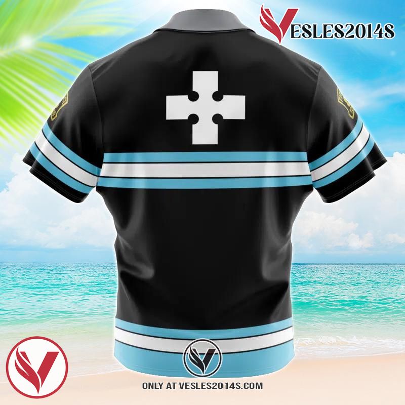 Company 8 Fire Force Hawaiian Button Up Shirt, Perfect Gifts For Anime Lovers - Vesles2014S 1