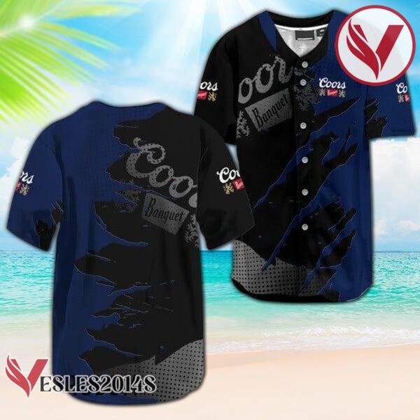 Coors Banquet Beer Metal Crack Pattern Baseball Jersey, Perfect Gifts For Fans - Vesles2014S
