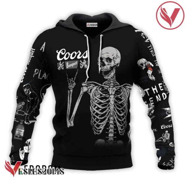 Coors Banquet Rock And Roll Skeleton Skull Hoodie & Zip Hoodie - Vesles2014S 1