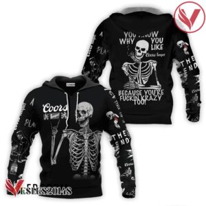 Coors Banquet Rock And Roll Skeleton Skull Hoodie & Zip Hoodie - Vesles2014S