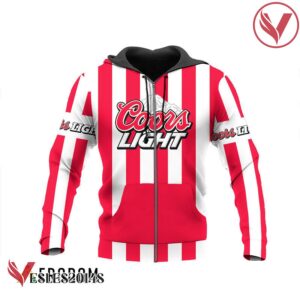Coors Light Red Vintage Striped Hoodie & Zip Hoodie - Vesles2014S 3