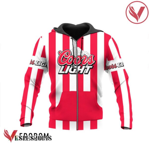 Coors Light Red Vintage Striped Hoodie & Zip Hoodie - Vesles2014S 3