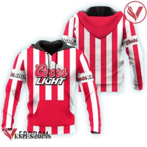 Coors Light Red Vintage Striped Hoodie & Zip Hoodie - Vesles2014S