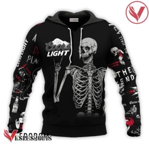 Coors Light Rock And Roll Skeleton Skull Hoodie & Zip Hoodie - Vesles2014S 1