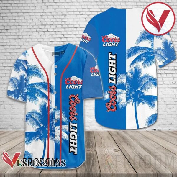 Coors Light Tropical Coconut Trees Baseball Jersey, Perfect Gifts For Fans - Vesles2014S