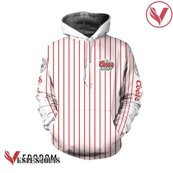 Coors Light White Vertical Striped Hoodie & Zip Hoodie - Vesles2014S 1
