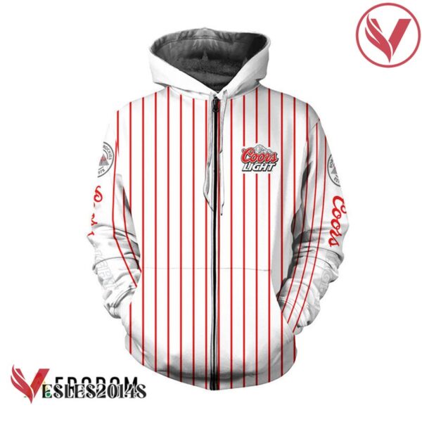 Coors Light White Vertical Striped Hoodie & Zip Hoodie - Vesles2014S 2