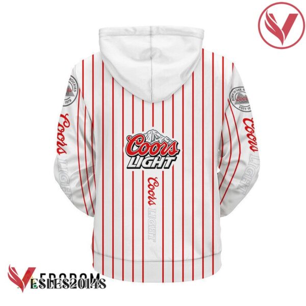 Coors Light White Vertical Striped Hoodie & Zip Hoodie - Vesles2014S 3