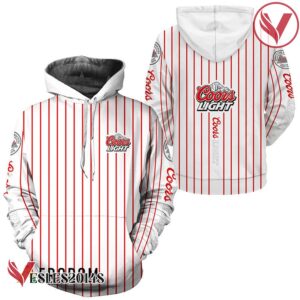 Coors Light White Vertical Striped Hoodie & Zip Hoodie - Vesles2014S