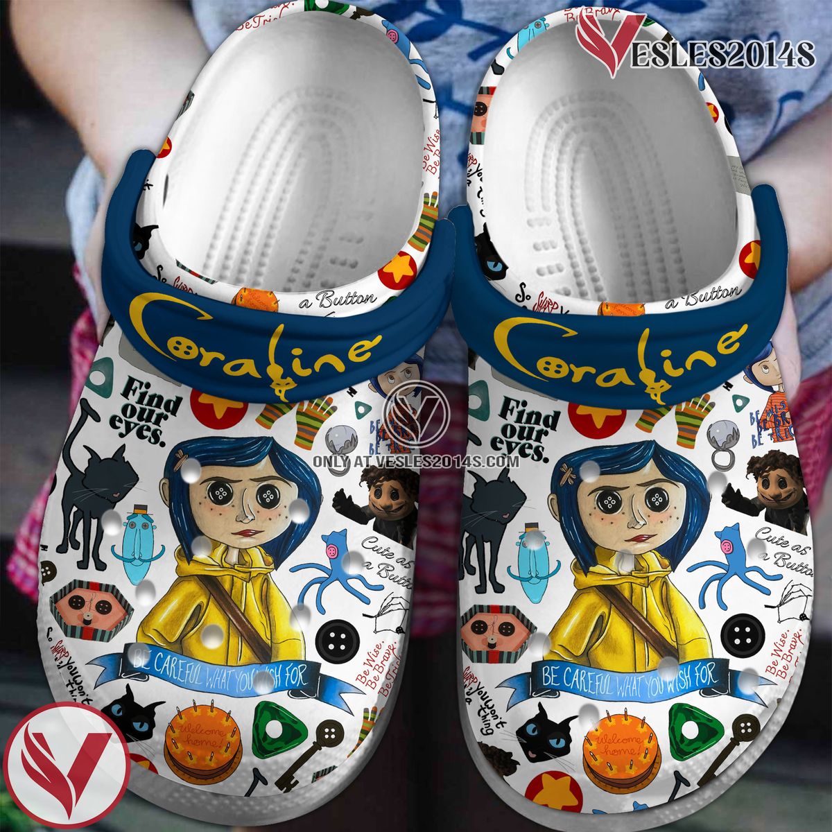 Coraline Movie Crocs Crocband Clogs Shoes Comfortable For Men Women and Kids Style 3 - Vesles2014S