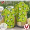 Corn Busch Light Green Print Short Sleeve Hawaiian Casual Shirt Vesles2014S
