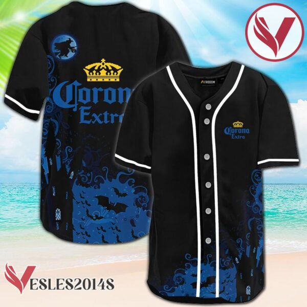 Corona Extra Black Halloween Witch Baseball Jersey, Perfect Gifts For Fans - Vesles2014S