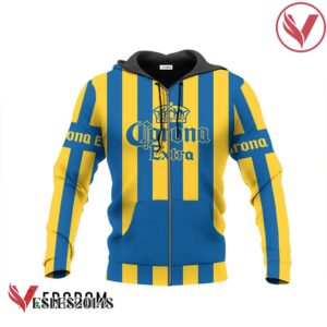 Corona Extra Blue Vintage Striped Hoodie & Zip Hoodie - Vesles2014S 3