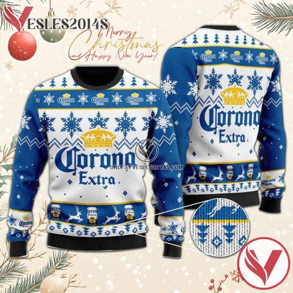 Corona Extra Christmas Sweater, Unique Winter Outfits For Fans - Vesles2014S  1