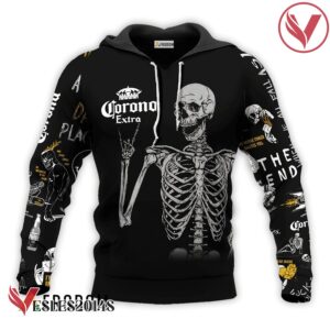 Corona Extra Rock And Roll Skeleton Skull Hoodie & Zip Hoodie - Vesles2014S 1