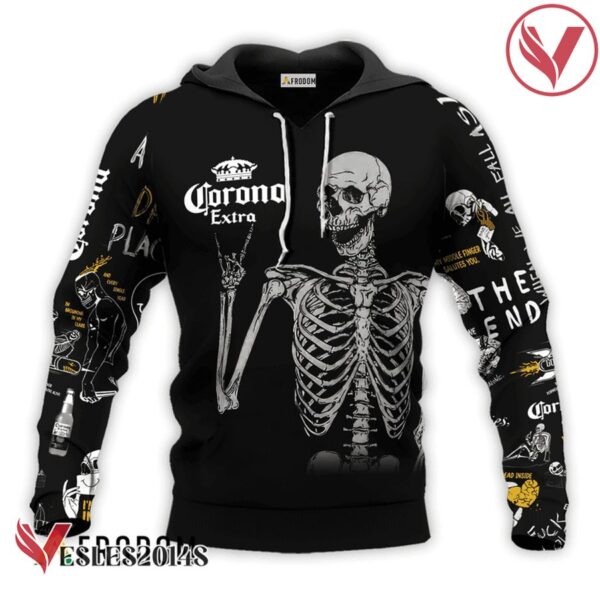 Corona Extra Rock And Roll Skeleton Skull Hoodie & Zip Hoodie - Vesles2014S 1