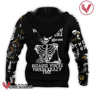 Corona Extra Rock And Roll Skeleton Skull Hoodie & Zip Hoodie - Vesles2014S 3