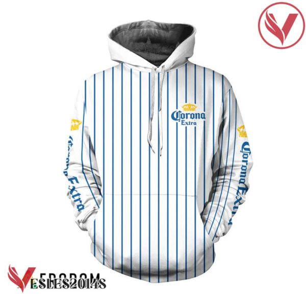 Corona Extra White Vertical Striped Hoodie & Zip Hoodie - Vesles2014S 1