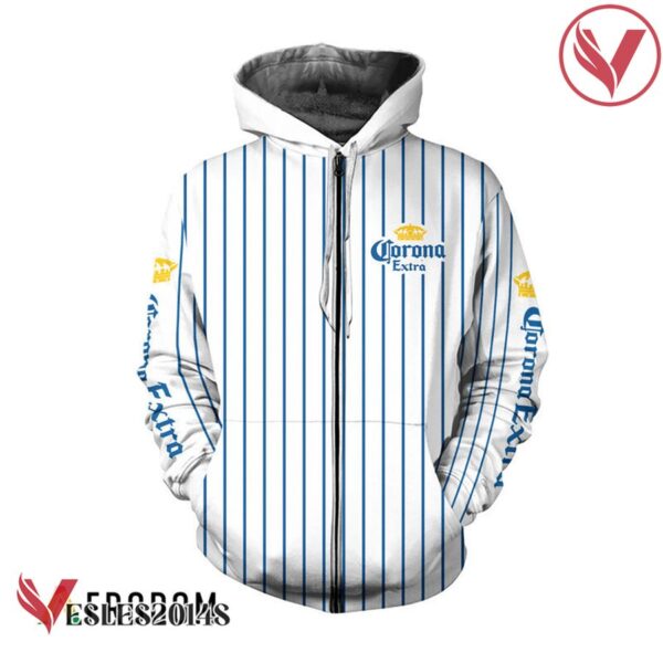 Corona Extra White Vertical Striped Hoodie & Zip Hoodie - Vesles2014S 2