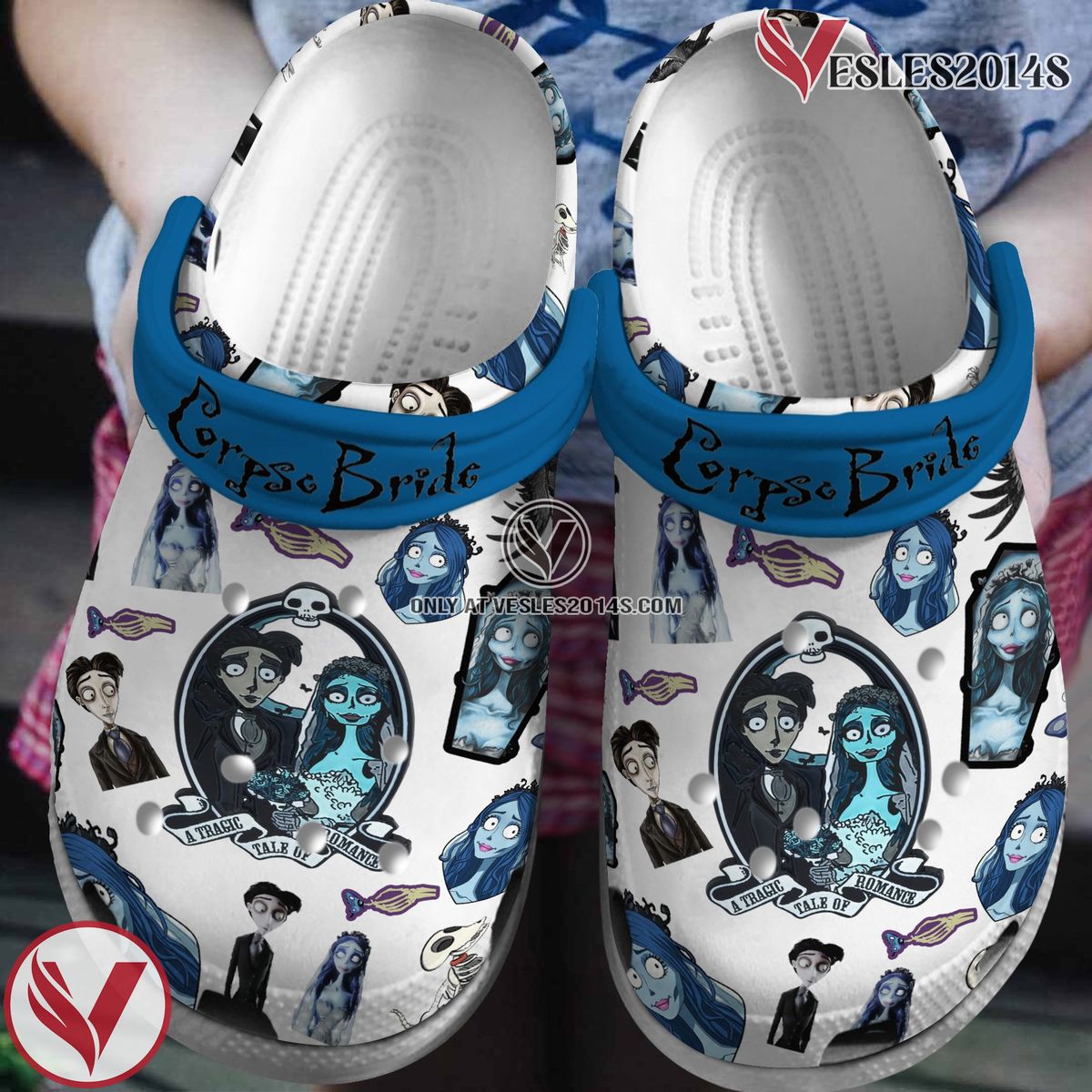 Corpse Bride Cartoon Crocs Crocband Clogs Shoes Comfortable For Men Women and Kids, Unique Gift From Vesles2014S
