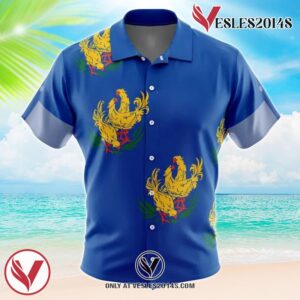 Costa del Sol Chocobo Final Fantasy 7 Hawaiian Button Up Shirt, Perfect Gifts For Anime Lovers - Vesles2014S