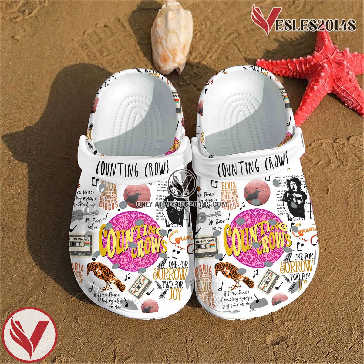 Counting Crows Music Crocs Crocband Clogs Shoes, Unique Gifts For Fans Style 1 - Vesles2014S