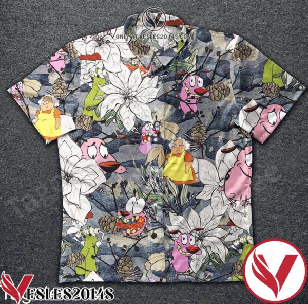 Courage Dog White Flower Pine Nuts Hawaiian Shirt, Unique Gifts For Friends - Vesles2014S 1