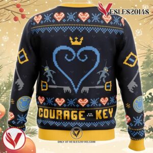 Courage is the Key Kingdom Hearts Ugly Christmas Sweater, Unique Christmas Gift For Fans - Vesles2014S 1