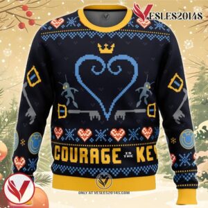 Courage is the Key Kingdom Hearts Ugly Christmas Sweater, Unique Christmas Gift For Fans - Vesles2014S