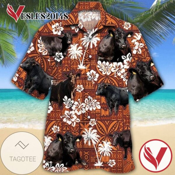 Cow 5 Print Short Sleeve Hawaiian Casual Shirt Vesles2014S