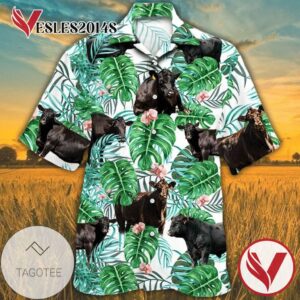 Cow 7 Print Short Sleeve Hawaiian Casual Shirt Vesles2014S 1