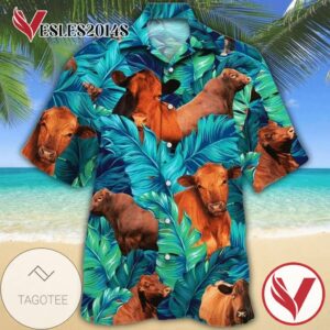 Cow 8 Print Short Sleeve Hawaiian Casual Shirt Vesles2014S