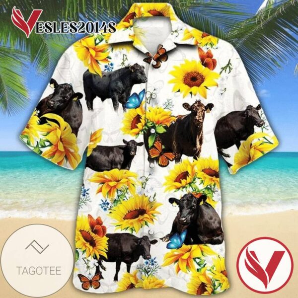 Cow 9 Print Short Sleeve Hawaiian Casual Shirt Vesles2014S 1