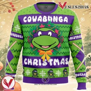 Cowabunga Donatello Christmas Teenage Mutant Ninja Turtles Ugly Christmas Sweater, Unique Christmas Gift For Fans - Vesles2014S