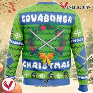 Cowabunga Leonardo Christmas Teenage Mutant Ninja Turtles Ugly Christmas Sweater, Unique Christmas Gift For Fans - Vesles2014S 1