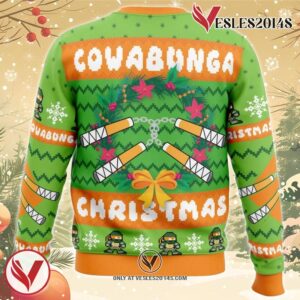 Cowabunga Michaelangelo Christmas Teenage Mutant Ninja Turtles Ugly Christmas Sweater, Unique Christmas Gift For Fans - Vesles2014S 1