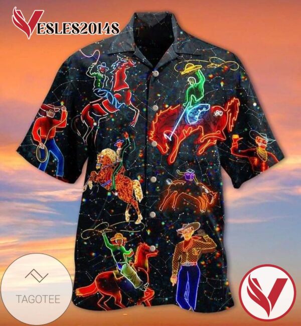 Cowboy 1 Print Short Sleeve Hawaiian Casual Shirt Vesles2014S 1