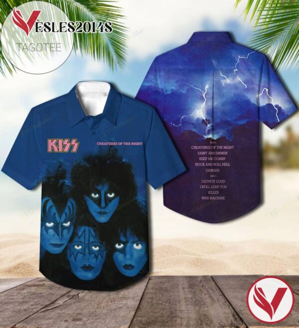 Creatures Of The Night Studio Album By Kiss Hawaiian Shirt, Best Gift For Music Lovers Vesles2014S