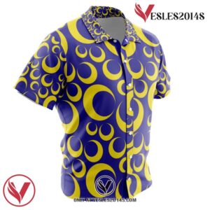 Crescent Moon Sailor Moon Hawaiian Button Up Shirt, Perfect Gifts For Anime Lovers - Vesles2014S 1