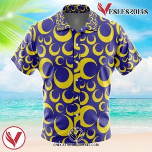 Crescent Moon Sailor Moon Hawaiian Button Up Shirt, Perfect Gifts For Anime Lovers - Vesles2014S