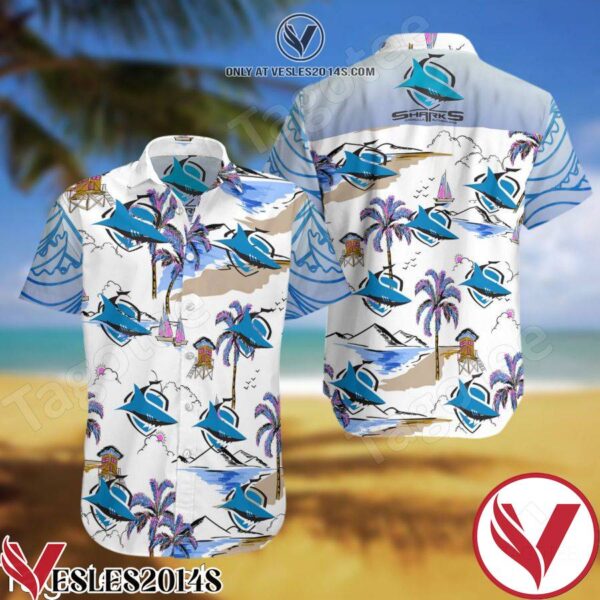 Cronulla Sutherland Sharks Hawaiian Shirt And Short, Unique Gifts For Friends - Vesles2014S 1